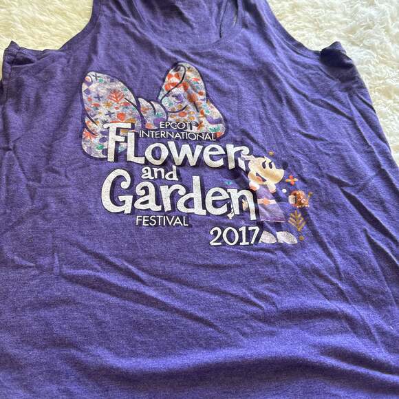 Epcot Flower and Garden Festival 2016 Purple Tank Top Size XL - Picture 2 of 4